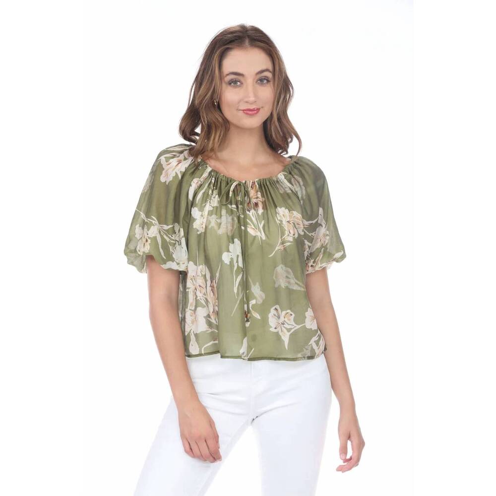 NEW RAIN + ROSE amara blouse in green